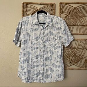 Lucky‎ Brand Hawaiian Button Down Shirt Tropical Palm Print Men's Sz L B45